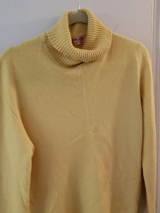 Light Yellow Turtleneck Sweater - Women's Cozy Knit - Picture 8 of 13